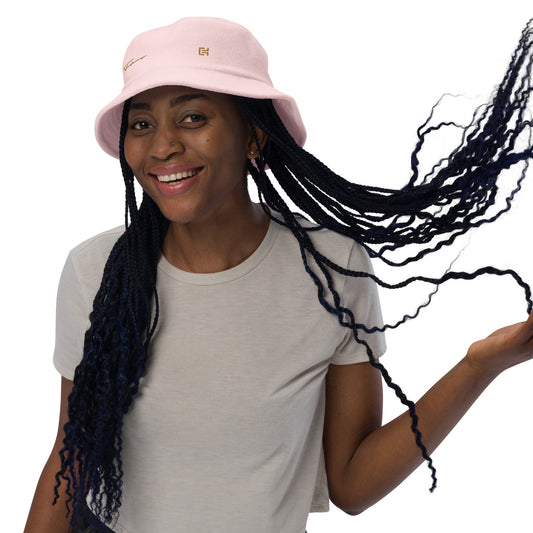 Unstructured terry cloth bucket hat