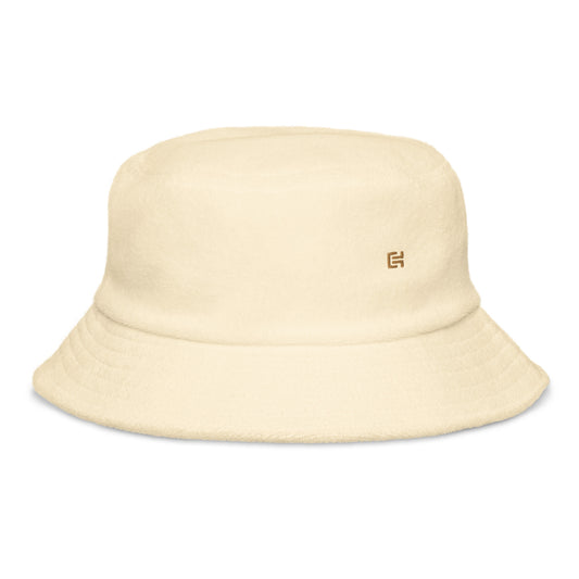 Unstructured terry cloth bucket hat